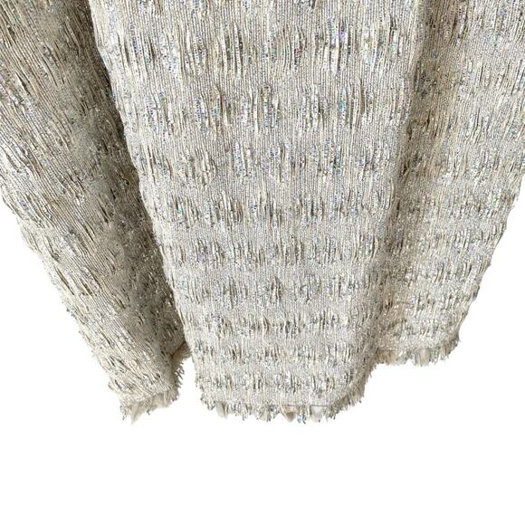 Theia Textured Silver Iridescent Strapless Metallic Dress Strapless size 14 - Picture 3 of 8